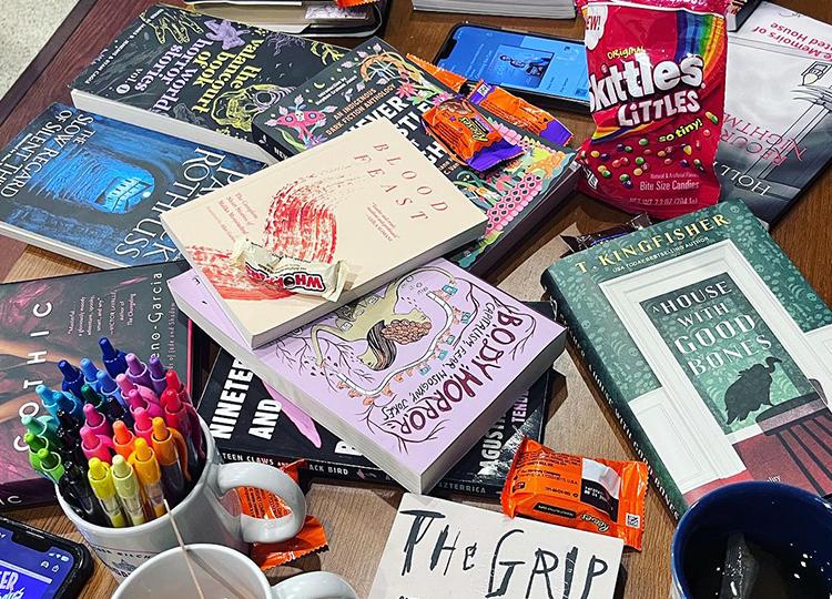 Books lying on a table